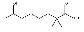 Octanoic acid, 7-hydroxy-2,2-dimethyl- Structure