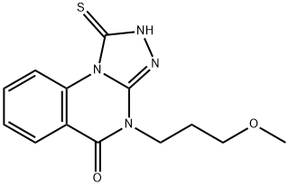 [1,2,4]Triazolo[4,3-a]quinazolin-5(1H)-one, 2,4-dihydro-4-(3-methoxypropyl)-1-thioxo- 구조식 이미지