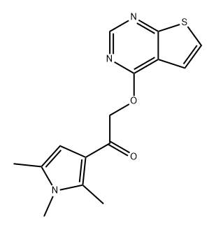 Ethanone, 2-(thieno[2,3-d]pyrimidin-4-yloxy)-1-(1,2,5-trimethyl-1H-pyrrol-3-yl)- 구조식 이미지