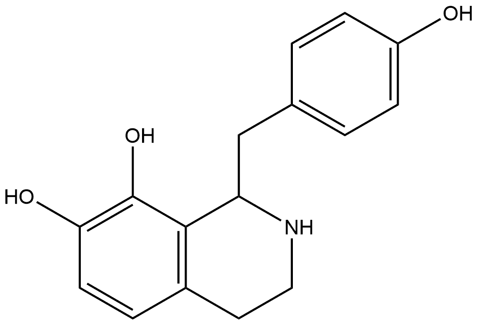 1,2,3,4-Tetrahydro-1-[(4-hydroxyphenyl)methyl]-7,8-isoquinolinediol Structure