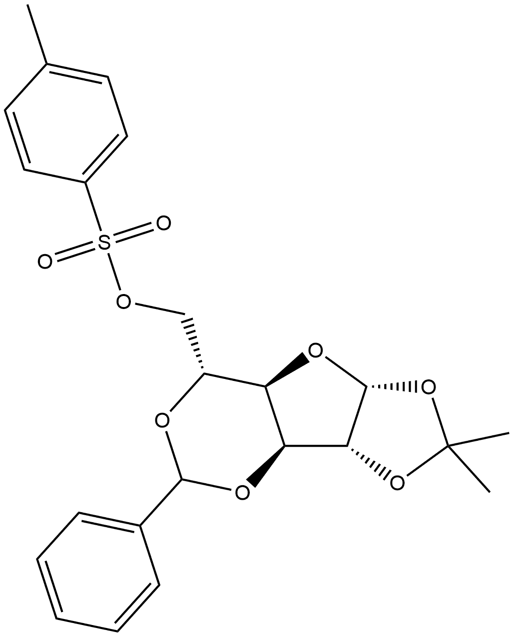 α-D-Glucofuranose, 1,2-O-(1-methylethylidene)-3,5-O-(phenylmethylene)-, 4-methylbenzenesulfonate (9CI) Structure