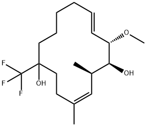 3,12-Cyclotetradecadiene-1,7-diol, 14-methoxy-2,4-dimethyl-7-(trifluoromethyl)-, (1S,2R,3Z,12E,14S)- 구조식 이미지