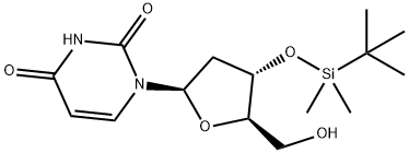 2′-Deoxy-3′-O-[(1,1-dimethylethyl)dimethylsilyl]uridine 구조식 이미지
