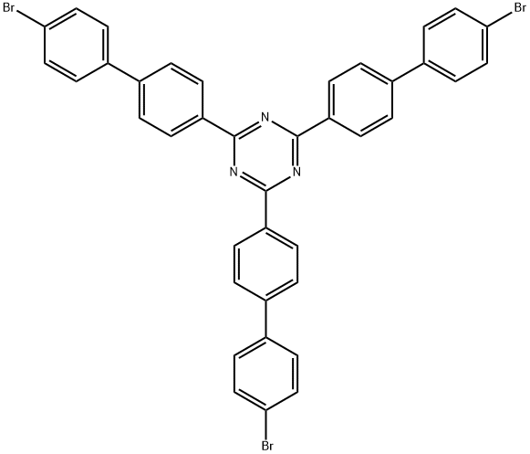 1,3,5-Triazine, 2,4,6-tris(4'-bromo[1,1'-biphenyl]-4-yl)- Structure