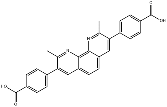 Benzoic acid, 4,4'-(2,9-dimethyl-1,10-phenanthroline-3,8-diyl)bis- Structure