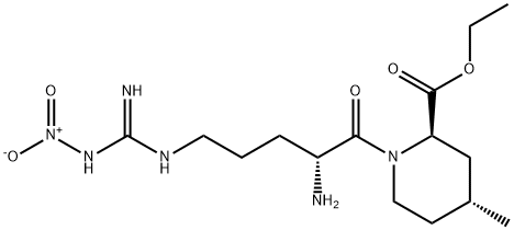 (2R,4R)-ethyl 1-((R)-2-amino-5-(3-nitroguanidino)pentanoyl)-4-methylpiperidine-2-carboxylate hydrochloride 구조식 이미지