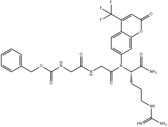 L-Argininamide, N-[(phenylmethoxy)carbonyl]glycylglycyl-N-[2-oxo-4-(trifluoromethyl)-2H-1-benzopyran-7-yl]- (9CI) Structure