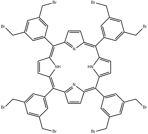 21H,23H-Porphine, 5,10,15,20-tetrakis[3,5-bis(bromomethyl)phenyl]- Structure