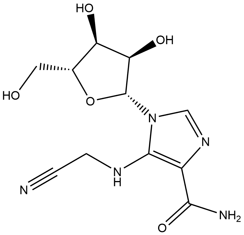 1H-Imidazole-4-carboxamide, 5-(cyanomethylamino)-1-β-D-ribofuranosyl- Structure