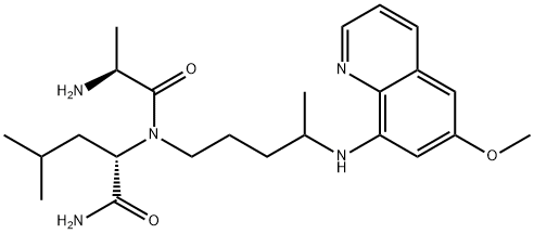 L-Leucinamide, L-alanyl-N-[4-[(6-methoxy-8-quinolinyl)amino]pentyl]- (9CI) Structure