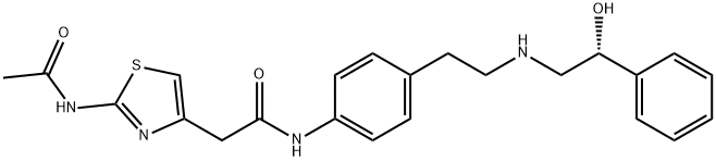 4-Thiazoleacetamide, 2-(acetylamino)-N-[4-[2-[[(2R)-2-hydroxy-2-phenylethyl]amino]ethyl]phenyl]- Structure