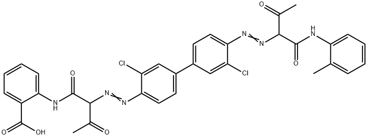 2-[[2-[[3,3'-dichloro-4'-[[2-oxo-1-[(2-methylphenylamino) carbonyl]propyl]azo][1,1'-biphenyl]-4-Benzoic acid Structure
