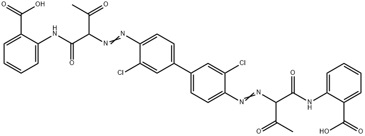 2,2'-[[3,3'-dichloro(1,1'-biphenyl)-4,4'-diyl]bis[azo(2-acetyl-l-oxo-2,1-ethanediyl)imino]bis-Benzoic acid 구조식 이미지