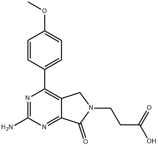 3-(2-Amino-4-(4-methoxyphenyl)-7-oxo-5H-pyrrolo[3,4-d]pyrimidin-6(7H)-yl)propanoic acid Structure