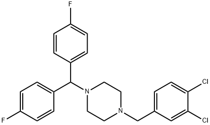 Piperazine, 1-[bis(4-fluorophenyl)methyl]-4-[(3,4-dichlorophenyl)methyl]- Structure