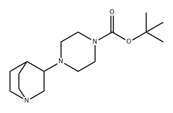 1-Piperazinecarboxylic acid, 4-(1-azabicyclo[2.2.2]oct-3-yl)-, 1,1-dimethylethyl ester Structure