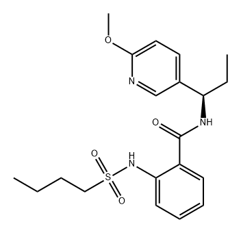 Benzamide, 2-[(butylsulfonyl)amino]-N-[(1R)-1-(6-methoxy-3-pyridinyl)propyl]- 구조식 이미지