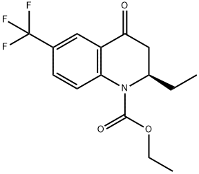 1(2H)-Quinolinecarboxylic acid, 2-ethyl-3,4-dihydro-4-oxo-6-(trifluoromethyl)-, ethyl ester, (2R)- Structure