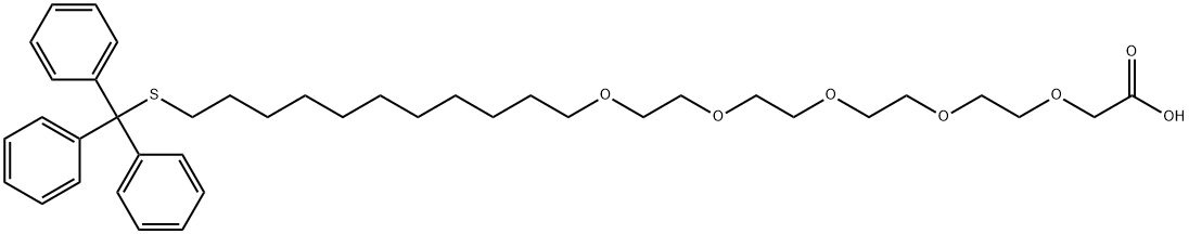 3,6,9,12,15-Pentaoxa-27-thiaoctacosanoic acid, 28,28,28-triphenyl- Structure