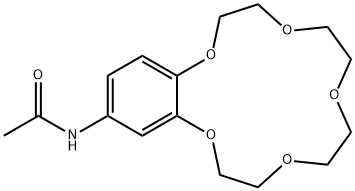 Acetamide, N-(2,3,5,6,8,9,11,12-octahydro-1,4,7,10,13-benzopentaoxacyclopentadecin-15-yl)- Structure