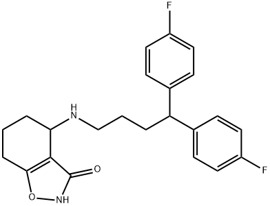 1,2-Benzisoxazol-3(2H)-one, 4-[[4,4-bis(4-fluorophenyl)butyl]amino]-4,5,6,7-tetrahydro- Structure