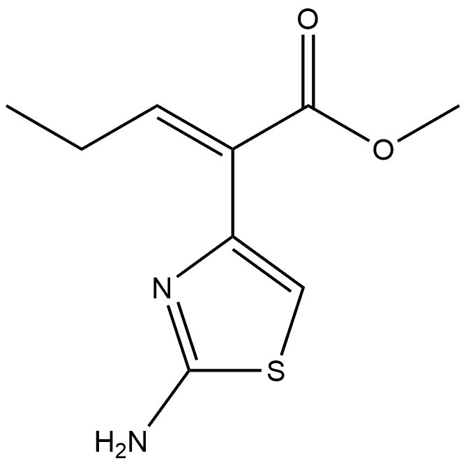 4-Thiazoleacetic acid, 2-amino-α-propylidene-, methyl ester, (αE)- Structure