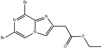 Imidazo[1,2-a]pyrazine-2-acetic acid, 6,8-dibromo-, ethyl ester 구조식 이미지