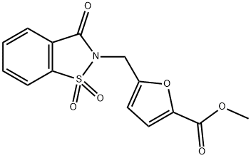 2-Furancarboxylic acid, 5-[(1,1-dioxido-3-oxo-1,2-benzisothiazol-2(3H)-yl)methyl]-, methyl ester Structure