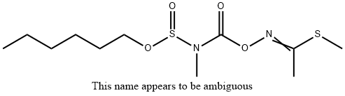 Ethanimidothioic acid, N-[[[[(hexyloxy)sulfinyl]methylamino]carbonyl]oxy]-, methyl ester Structure