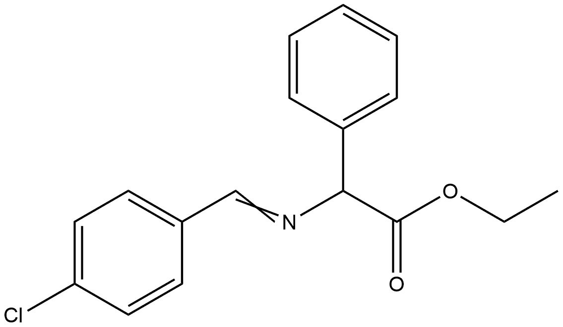 Benzeneacetic acid, α-[[(4-chlorophenyl)methylene]amino]-, ethyl ester Structure