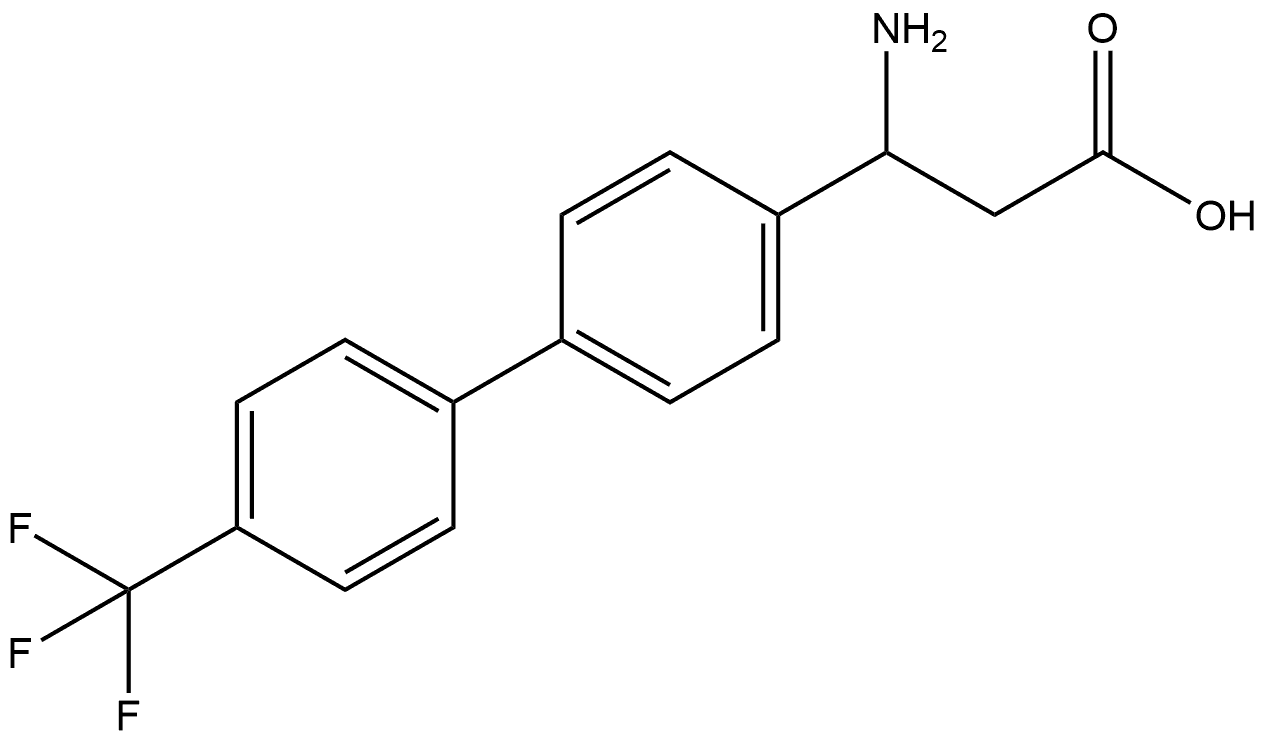 [1,1'-Biphenyl]-4-propanoic acid, β-amino-4'-(trifluoromethyl)- Structure