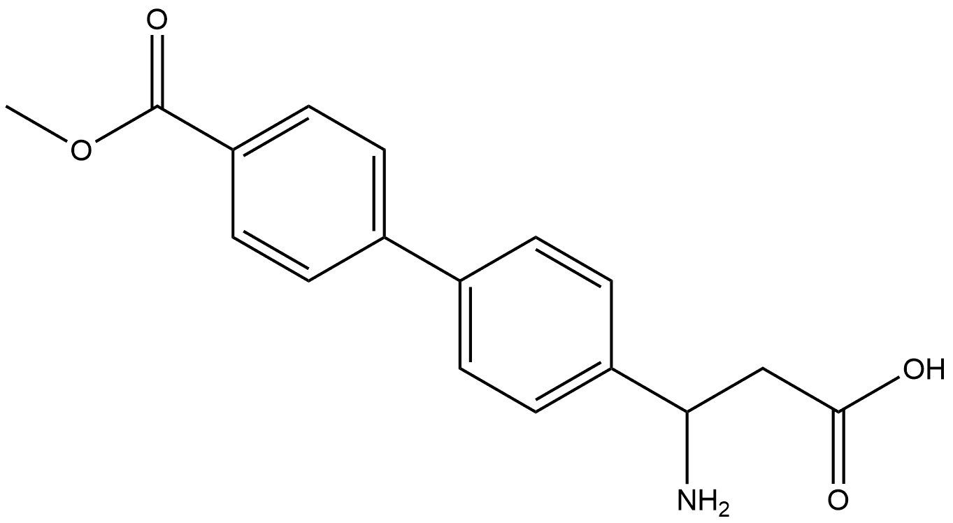 [1,1'-Biphenyl]-4-propanoic acid, β-amino-4'-(methoxycarbonyl)- Structure