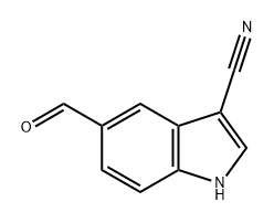 1H-Indole-3-carbonitrile, 5-formyl- Structure