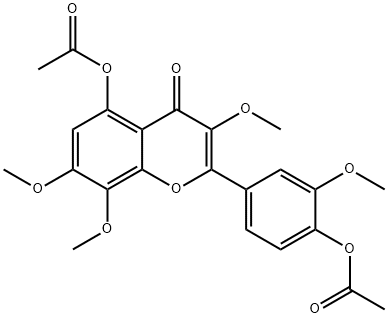 4H-1-Benzopyran-4-one, 5-(acetyloxy)-2-[4-(acetyloxy)-3-methoxyphenyl]-3,7,8-trimethoxy- Structure