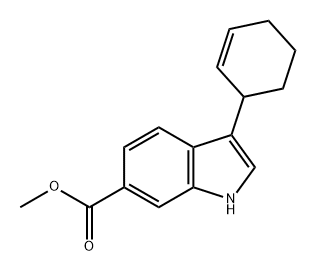 1H-Indole-6-carboxylic acid, 3-(2-cyclohexen-1-yl)-, methyl ester 구조식 이미지