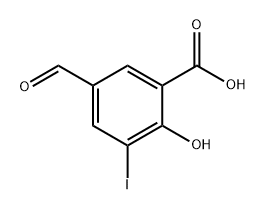 Benzoic acid, 5-formyl-2-hydroxy-3-iodo- Structure