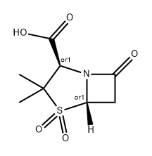 4-Thia-1-azabicyclo[3.2.0]heptane-2-carboxylic acid, 3,3-dimethyl-7-oxo-, 4,4-dioxide, (2R,5S)-rel- Structure