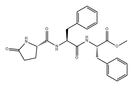 L-Phenylalanine, N-[N-(5-oxo-L-prolyl)-L-phenylalanyl]-, methyl ester (9CI) 구조식 이미지