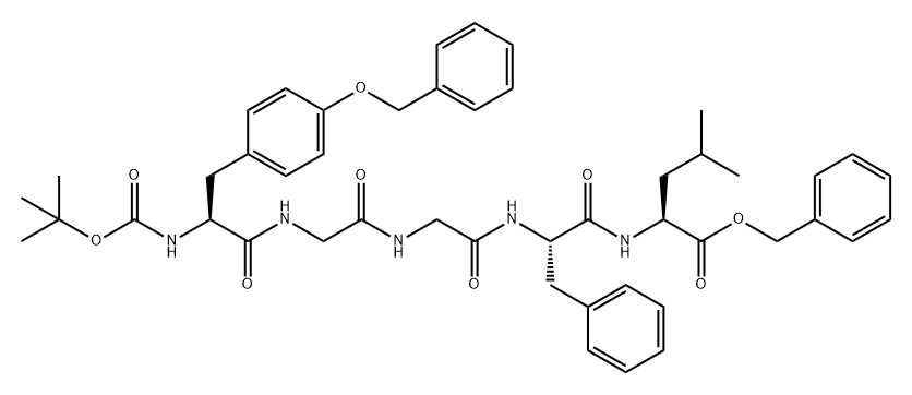 L-Leucine, N-[(1,1-dimethylethoxy)carbonyl]-O-(phenylmethyl)-L-tyrosylglycylglycyl-L-phenylalanyl-, phenylmethyl ester Structure