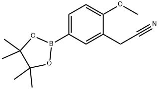 2-(2-methoxy-5-(4,4,5,5-tetramethyl-1,3,2-dioxaborolan-2-yl)phenyl)acetonitrile Structure