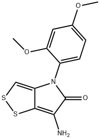 1,2-Dithiolo[4,3-b]pyrrol-5(4H)-one, 6-amino-4-(2,4-dimethoxyphenyl)- Structure