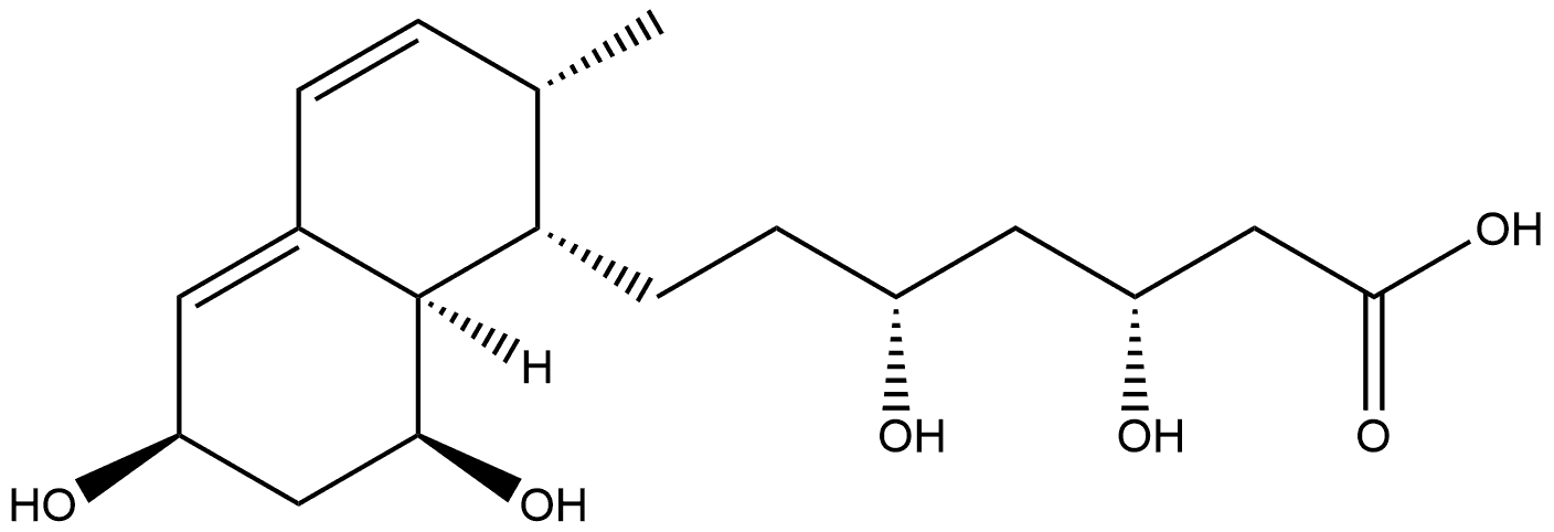 1-Naphthaleneheptanoic acid, 1,2,6,7,8,8a-hexahydro-β,δ,6,8-tetrahydroxy-2-methyl-, (βR,δR,1S,2S,6R,8S,8aR)- Structure