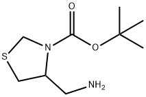 3-Thiazolidinecarboxylic acid, 4-(aminomethyl)-, 1,1-dimethylethyl ester Structure