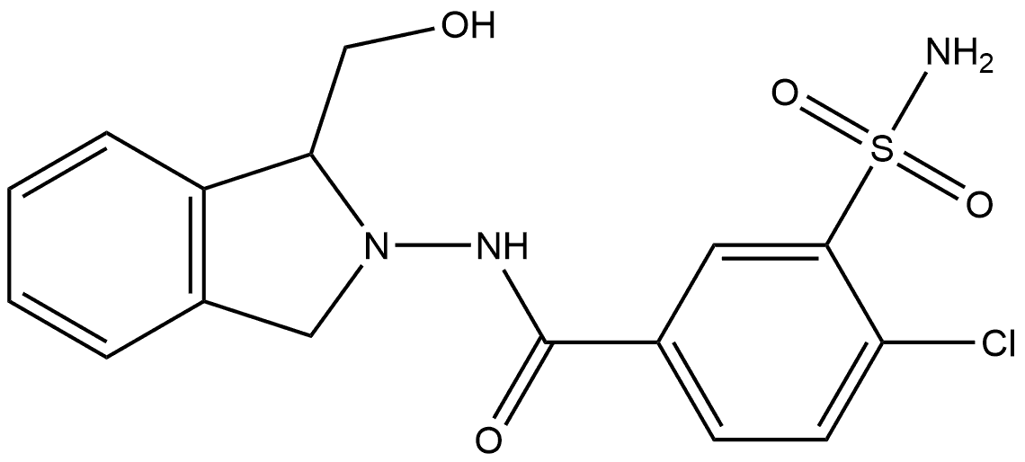 3-(Aminosulfonyl)-4-chloro-N-[1,3-dihydro-1-(hydroxymethyl)-2H-isoindol-2-yl]benzamide Structure