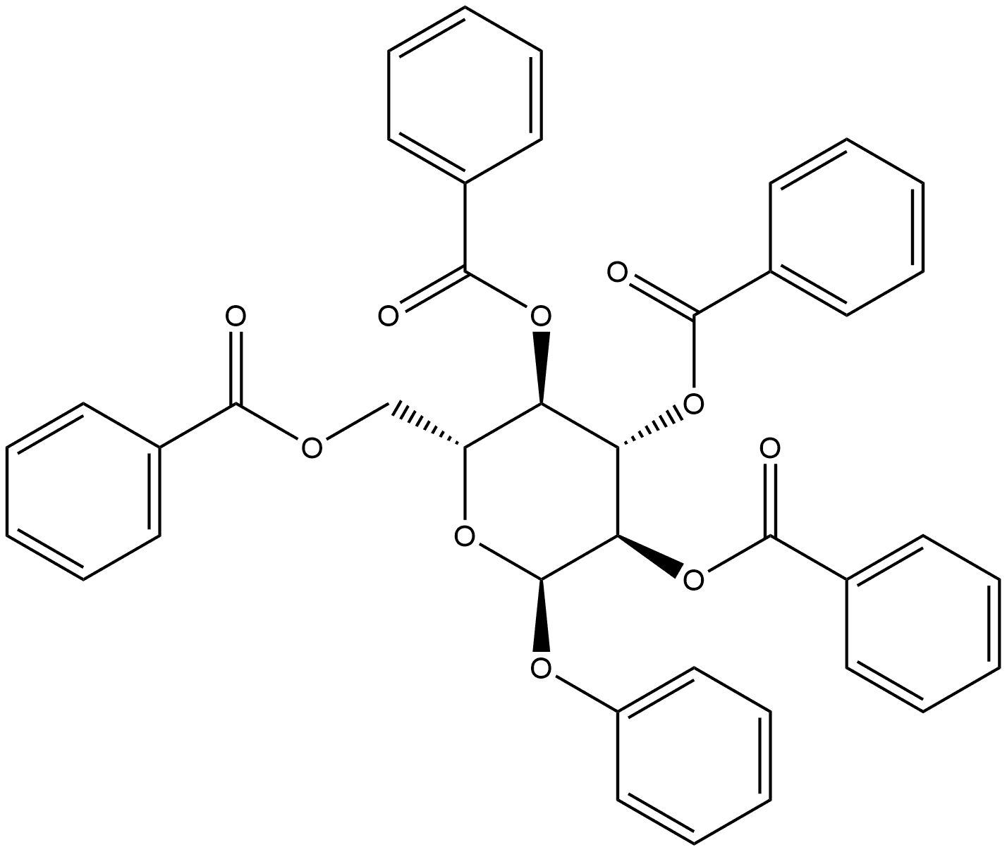 phenyl-2,3,4,6-tetra-O-benzoyl-α-D-glucopyranoside Structure