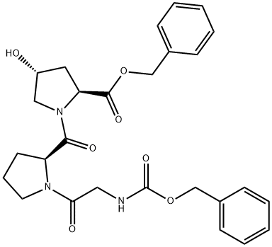 L-Proline, 4-hydroxy-1-[1-[N-[(phenylmethoxy)carbonyl]glycyl]-L-prolyl]-, phenylmethyl ester, trans- (9CI) 구조식 이미지