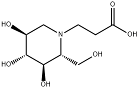 (2R,3R,4R,5S)-3,4,5-Trihydroxy-2-(hydroxymethyl)-1-piperidinepropanoic acid Structure