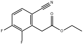 Benzeneacetic acid, 6-cyano-2,3-difluoro-, ethyl ester Structure