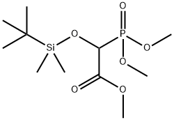 Acetic acid, 2-(dimethoxyphosphinyl)-2-[[(1,1-dimethylethyl)dimethylsilyl]oxy]-, methyl ester Structure