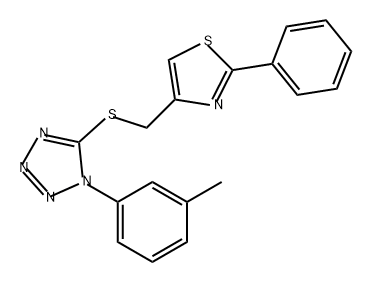 1H-Tetrazole, 1-(3-methylphenyl)-5-[[(2-phenyl-4-thiazolyl)methyl]thio]- 구조식 이미지